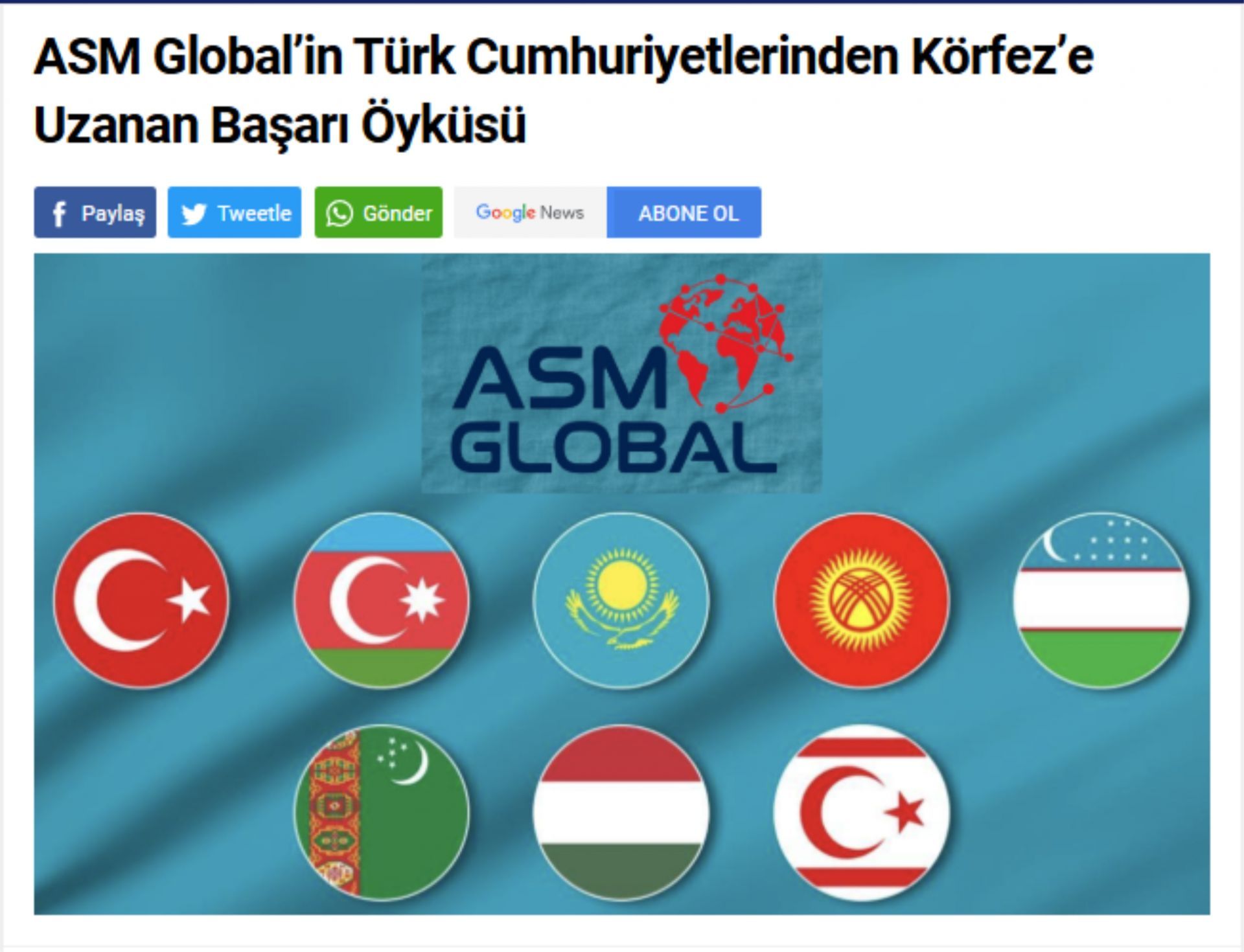 ASM Global’in Türk Cumhuriyetlerinden Körfez’e Uzanan Başarı Öyküsü 