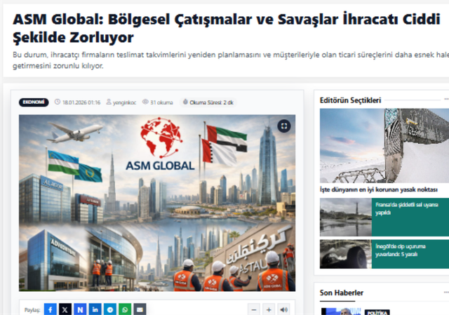 "www.marmarases.com" sitesine verdiğimiz röportaj: ASM Global: Bölgesel Çatışmalar ve Sava